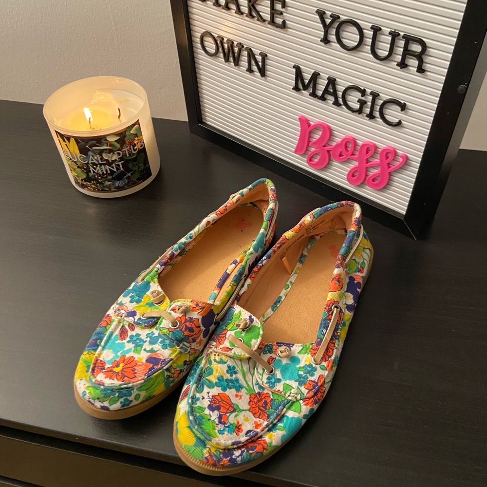 Disney floral slip ons
